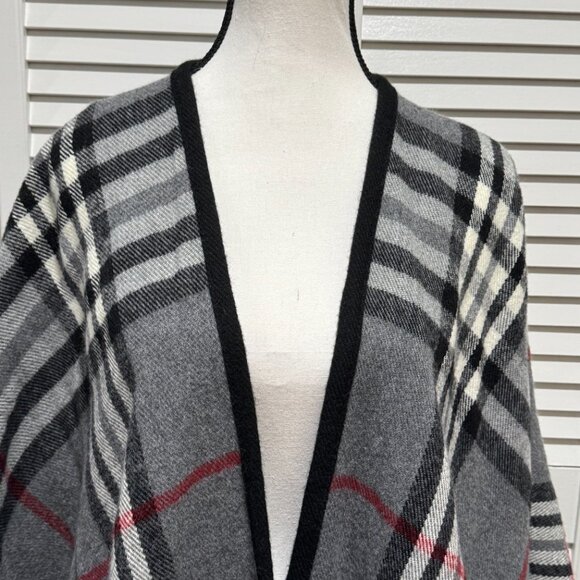 Fraas The Scarf Company Plaid Shawl Wrap – Gray/Black/Red Check, One Size - Picture 2 of 6